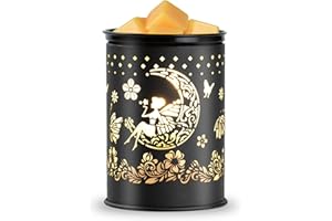 KAAKUUKI Metal Wax Warmer Electric,Wax melt Warmer,Candle Wax Burner, Candle Warmer,Candle Melter,for Home Office Décor and Gifts for Holiday（Moon/Flower Fairy）…