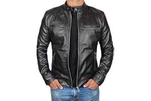 Blingsoul Leather Jackets For Men - Real Lambskin Motorcycle Style Mens Leather Jacket