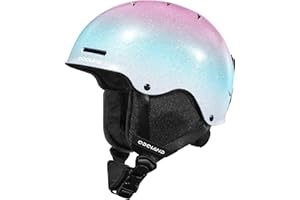 Odoland Ski Helmet, Shinning Snowboard Adult Helmet, 10 Cooling Vents, Dial Fit Snow Helmet for Women Men with ABS Shell, Safety-Certified, Goggles Compatible