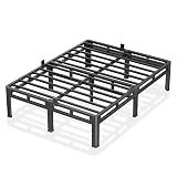 NKZ 12 Inch King Size Bed Frame, Metal Bed Frame & Box Spring 2 in 1 Platform with Round Corner Legs, 4000Lbs Heavy Duty Metal Frame, Mattress Slide Stopper, Headboard Hole, Noise-Free, Easy Assembly