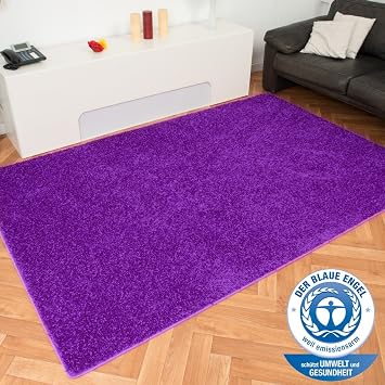 Hochflor Teppich Shaggy Amarillo Lila Nach Mass Versandkostenfrei