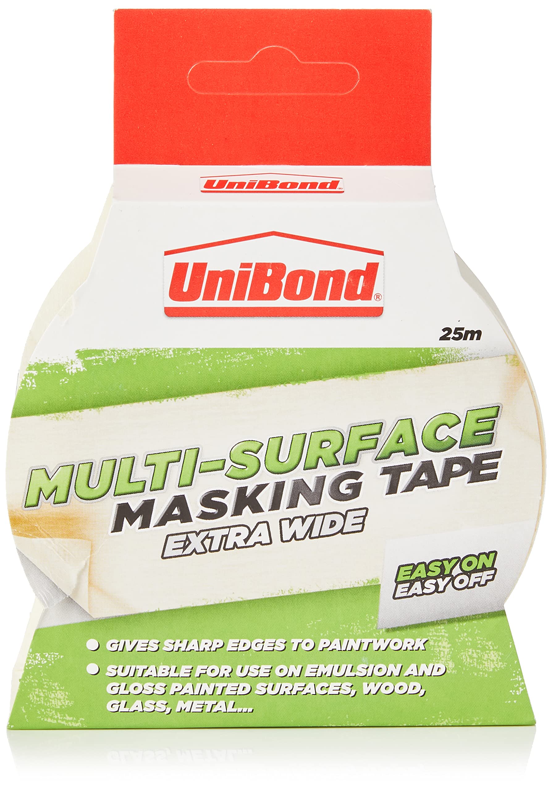 UniBond 1667370 Easy on Easy off Masking Tape, Extra Wide / for painting, art or crafting / 38mm x 25m