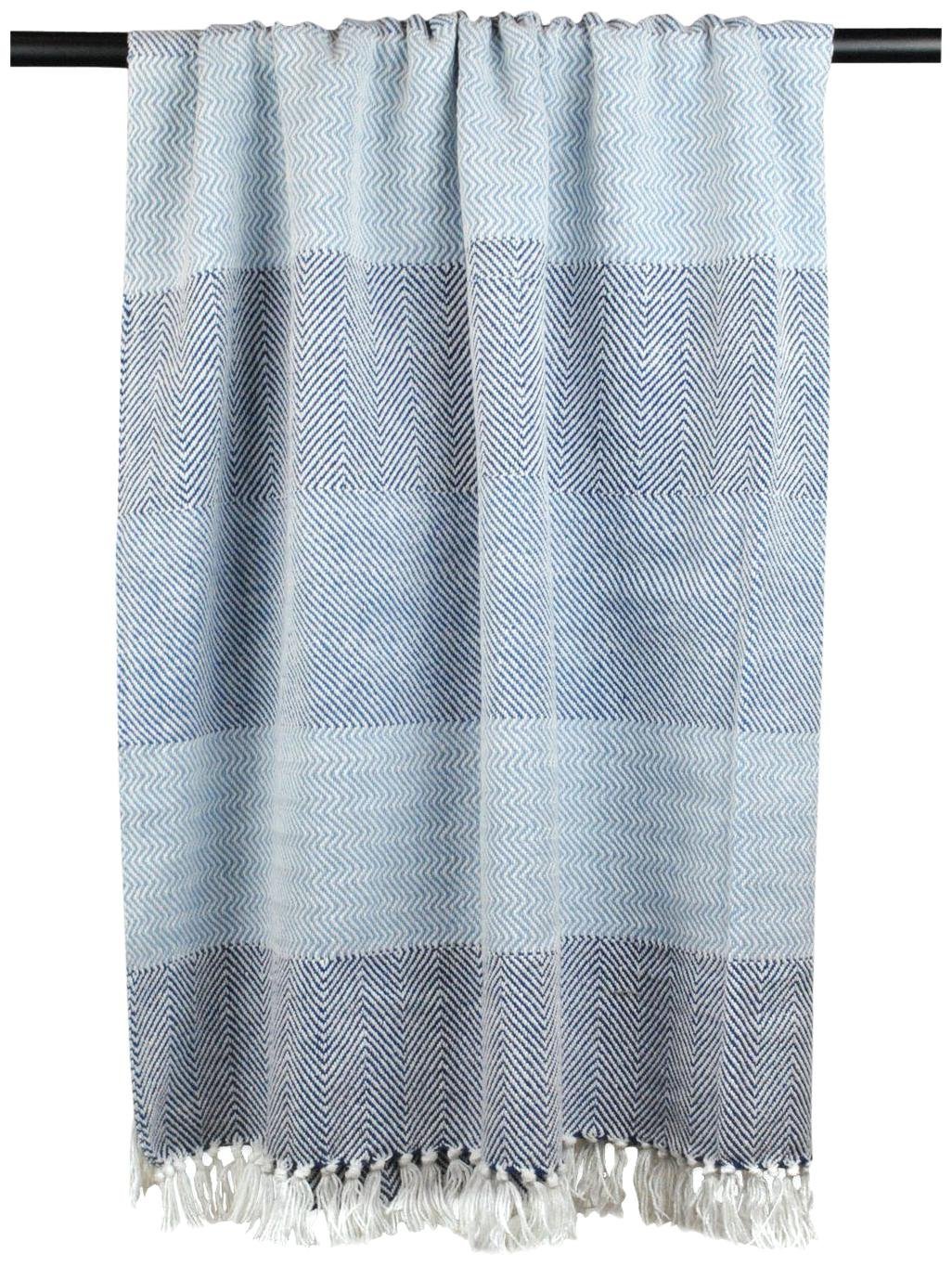DII Cotton Throw Blanket, Blue, 50 x 60 in — image 1