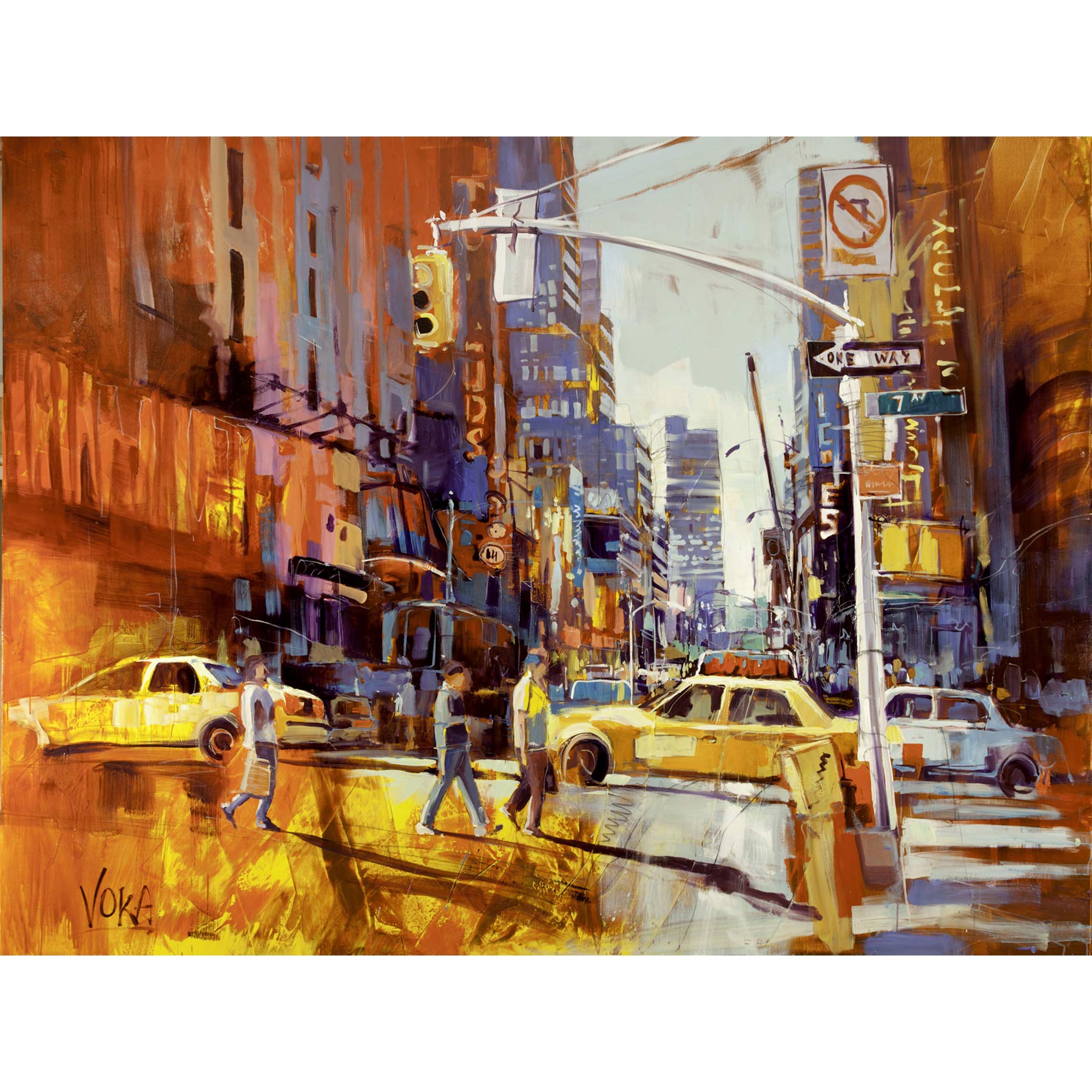 Artery8 Voka New York 7th Avenue Acrylic Painting Premium Wall Art Canvas Print 18X24 Inch