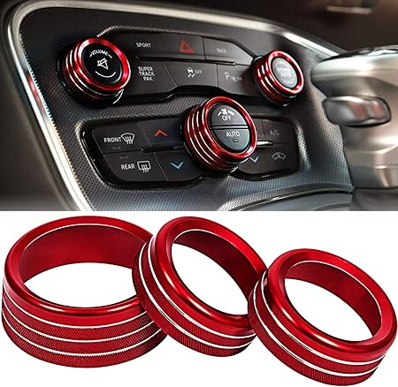 Amazon Toolepic チャレンジャーチャージャー用エアコンジトナースイッチボタンcdノブ レッド Toolepic000 電子パーツ 車 バイク