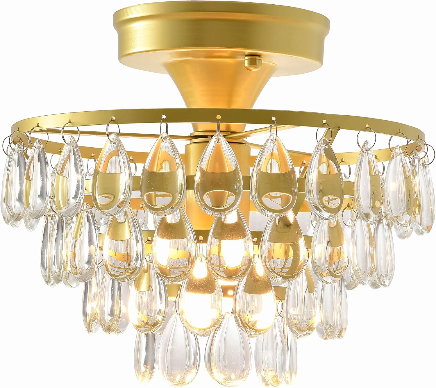 Best Contemporary Dining Room Crystal Flush Mount Light Fixture Cree Home