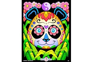 STUFF2COLOR Panda Smiles - Fuzzy Coloring Poster - All Ages Coloring for Kids, Toddlers, Teens, and Adults (Great for Arts and Crafts Coloring Time, After School, or as a Family Activity) Calavera