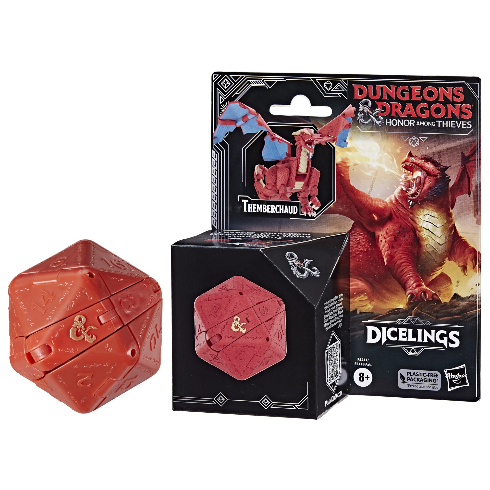Dungeons & Dragons Honor Among Thieves D&D Dicelings Red Dragon Themberchaud Collectible D&D Monster Dice Converting Giant d20 Action Figures Role Playing Dice