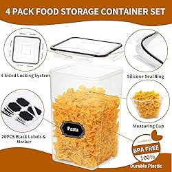 HKJ Chef 4 Pack Extra Large Airtight Food Storage