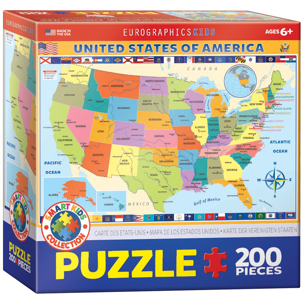 Eurographics Map Of The United States Of America Jigsaw Puzzle (200-Piece) 9 81WmWqweybL