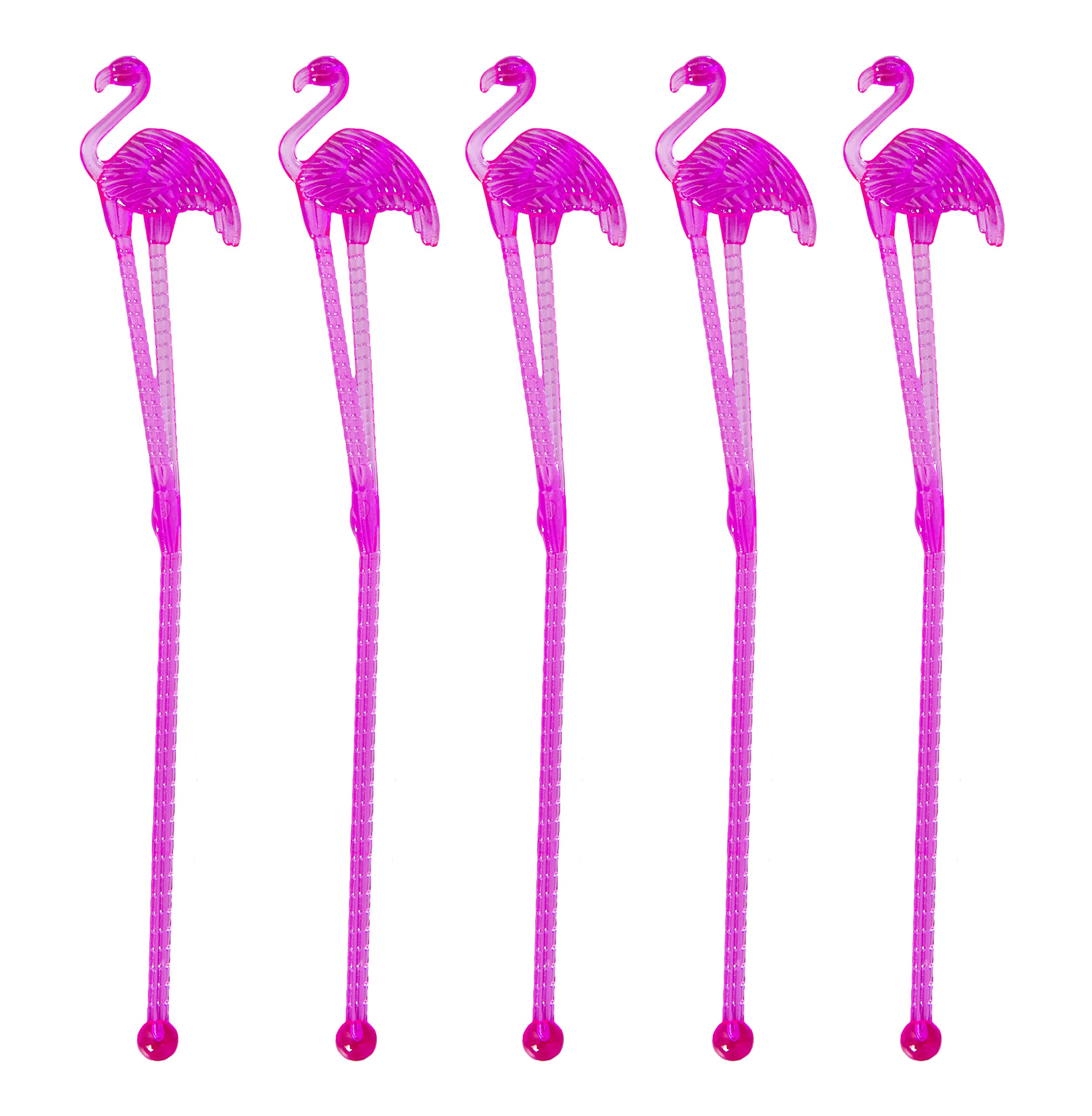 48pcs Tropical Flamingo Plastic Drink 20cm Pink Stirrer Sticks Summer Hawaiian Beach Party Cocktail Drink Swizzle Stir