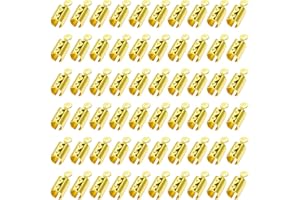 OUBAKA 200pcs Fold Over Cord Ends Crimp End Tips Stainless Steel Cord Crimp End Tips Leather Ribbon Ending Clasp Tips Jewelry Connector for Bracelets Leather Jewelry Making(Gold)