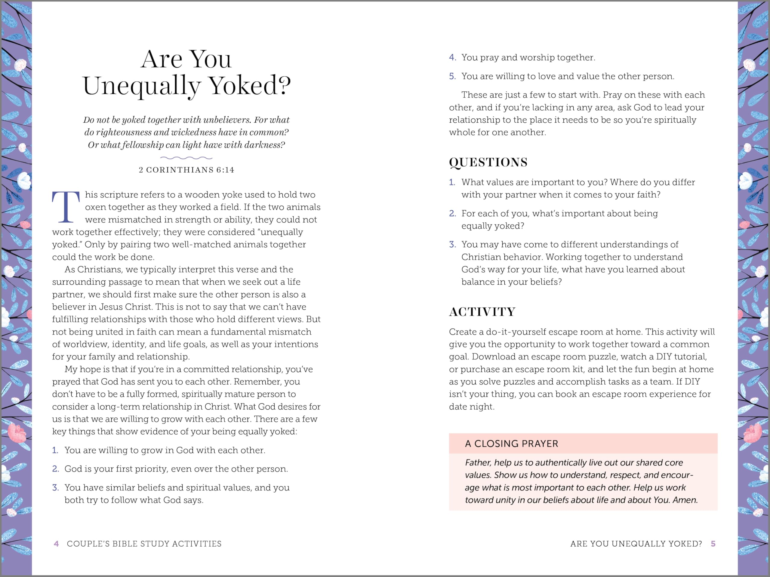 Couple's Bible Study Activities: 70 Engaging Activities to Connect With Your Faith and Each Other
