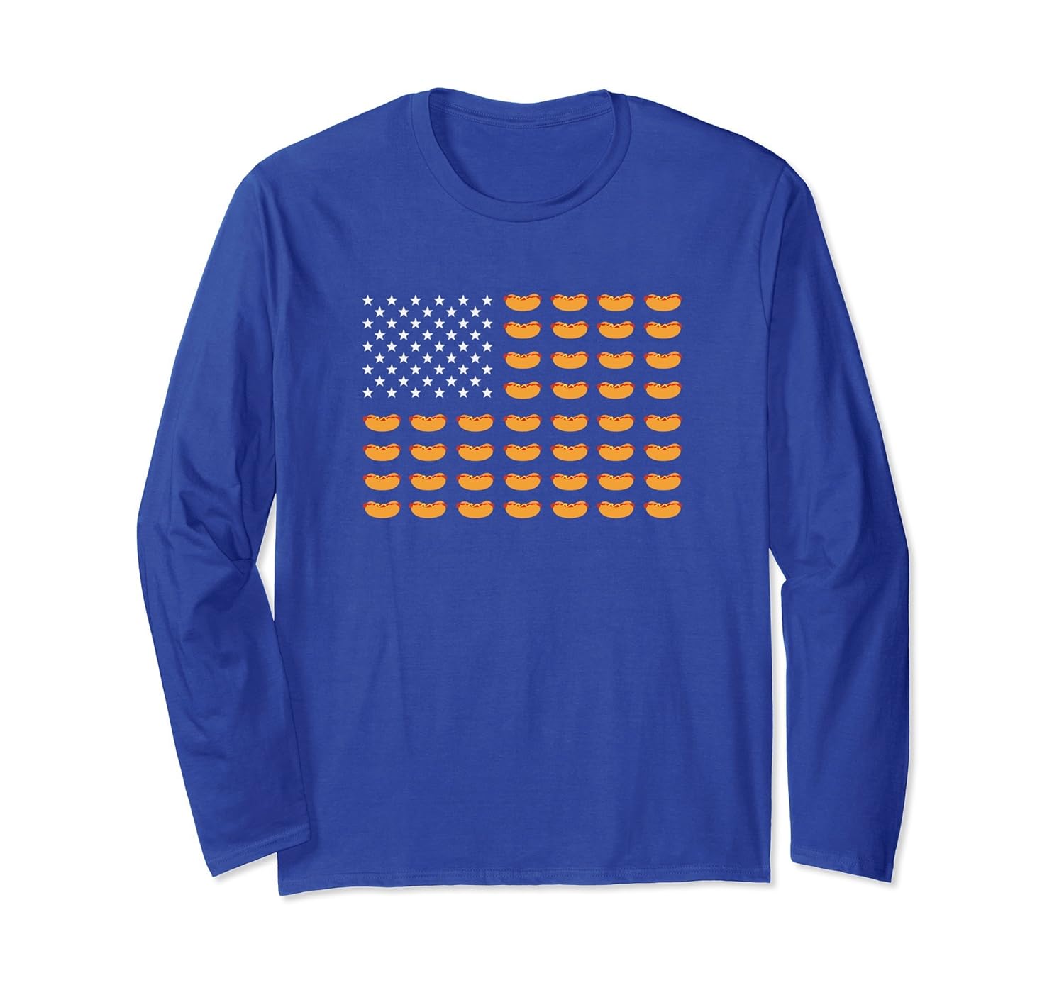 Hotdog American Flag USA Sausage 4th July Long Sleeve-anz