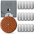 RICCLE UFO Wooden Bread Lame Slashing Tool, Dough Scoring Knife with 15 Razor Blades and Storage Cover (Rose Wood)