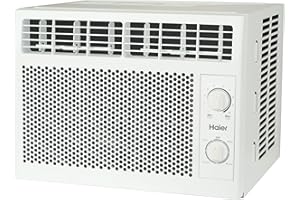 Haier Window Air Conditioner 5000 BTU, Efficient Cooling for Smaller Areas Like Bedrooms and Guest Rooms, 5K BTU Window AC Unit with Easy Install Kit, White