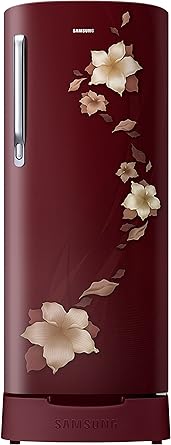 Samsung 192 L 2 Star Direct Cool Single Door Refrigerator(RR19N1822R2/HL, Star Flower Red, Base Stand with Drawer)