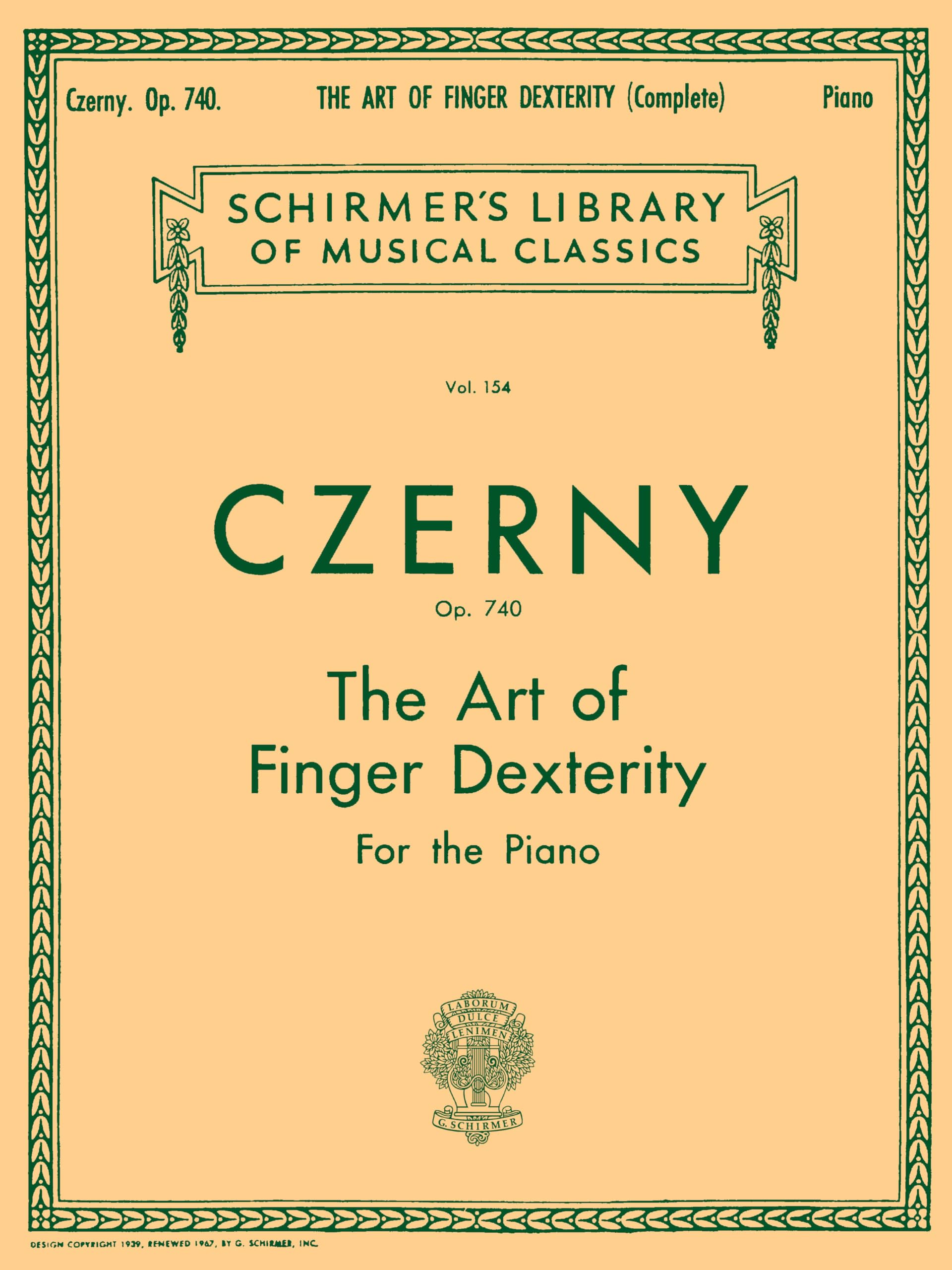 Carl Czerny: The Art of Finger Dexterity Op 740 For the Piano | Schirmer Library of Musical Classics Vol 154 | Complete Piano Exercises for Technique, Skill Development and Daily Practice