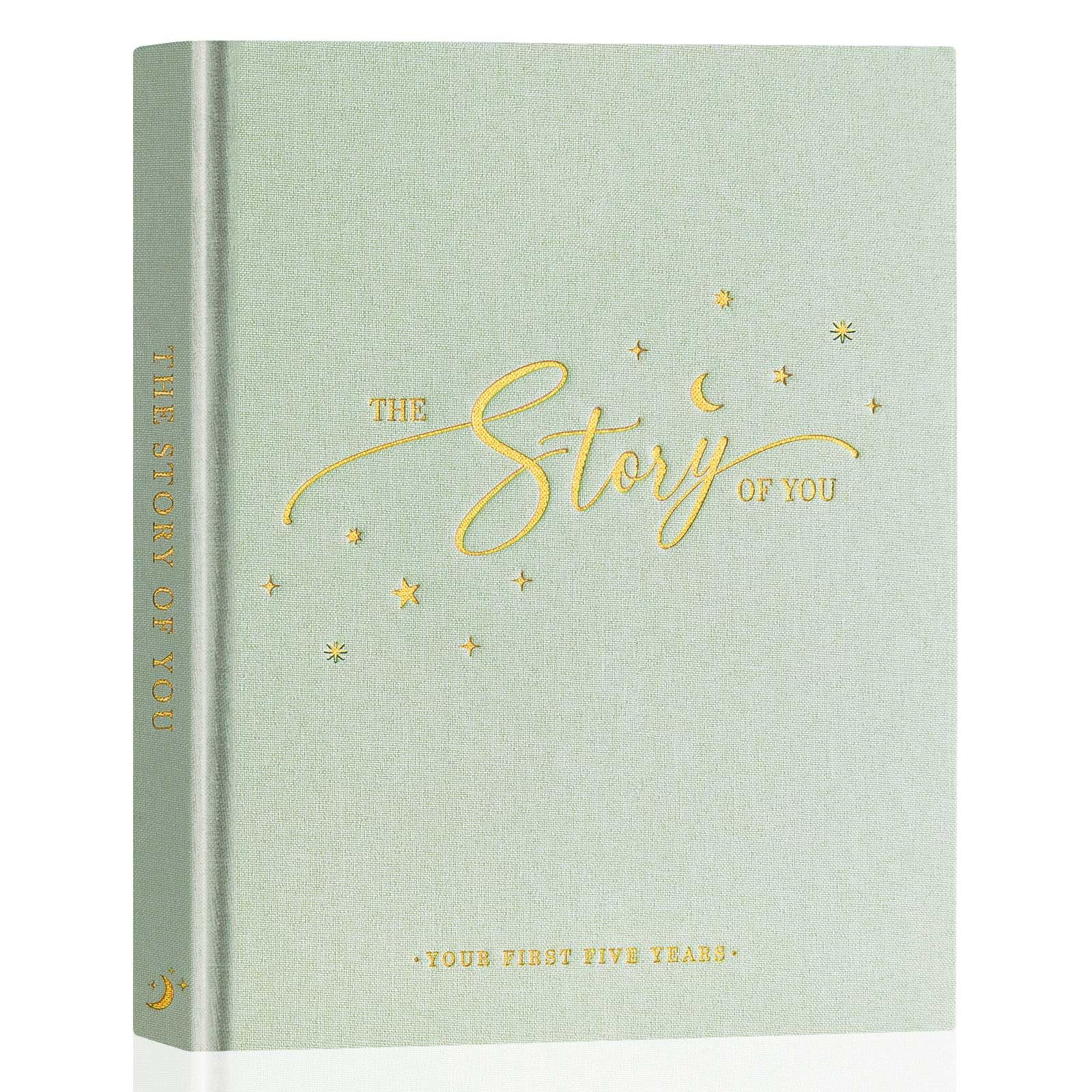 Photo 1 of Lanpn Baby Memory Book - Linen Baby Book Journal Memories Keepsake - The Story of You - Newborn Baby First 5 Year Scrapbook Photo Book Milestone Album for Boy Girl New Parents (Sage Green, 154 Pages)