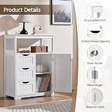 Yaheetech Free-Standing Bathroom Cabinet with Open Shelf White 66x35x90cm view 4