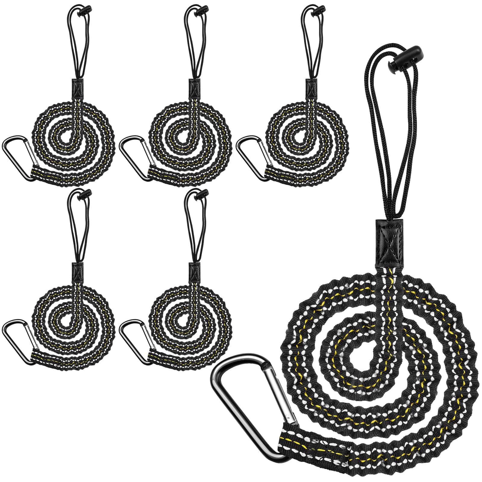 Raweao Tool Lanyard for Working at Height, Retractable Tool Lanyard with Carabiner Clip for Scaffolding, Maximum Weight Limit 6.8KG/15lb Safety Rope Tool Tethering Kit (6pcs)