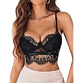 Avidlove Lace Bralettes for Women Y2k Strap Bustier Cami Top V Neck Camisole Lingerie