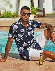 COOFANDY Short Sleeve Button Down Men Funny
