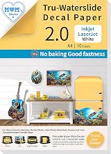 TransOurDream Tru-Inkjet Waterslide Paper White 2.0 10 Sheets A4 Decal Inkjet