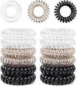 Sularpek 12 Pcs Spiral Hair Ties MultiColor No Crease Plastic Ponytail Holders