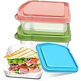 CZWESTC 3 Pack Sandwich Containers, Colored Sandwich Boxes for Lunch, Reusable and Easy to Open Fun Sandwich Container (in 3 Colors)