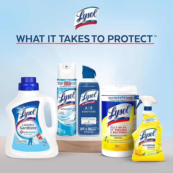 LYSOL DISINFECTANT SPRAY, SANITIZING AND ANTIBACTERIAL SPRAY, FOR DISINFECTING AND DEODORIZING, LEMON BREEZE, 19 FL OZ (PACK OF 2), PACKAGING MAY VARY