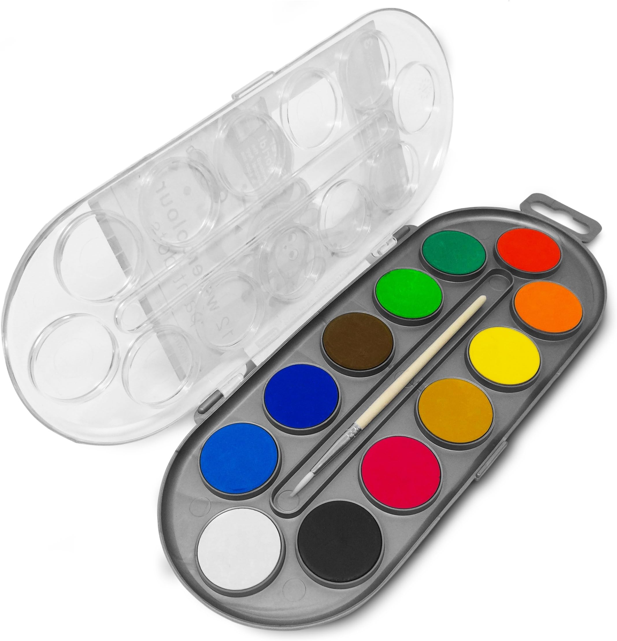 Bruynzeel - Kids Watercolour Paint Set - 12 Paints with Brush