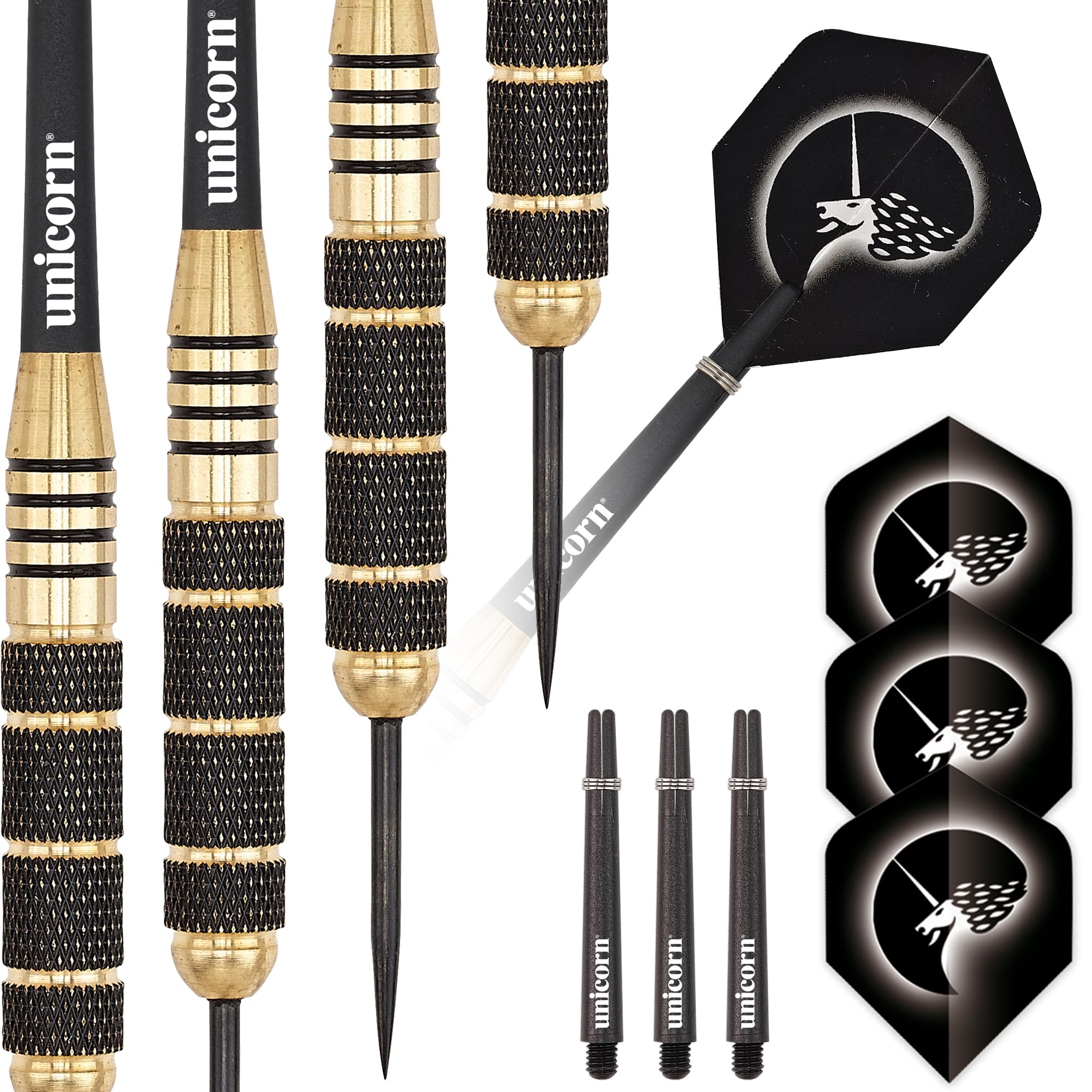 Unicorn Steel Tip Darts Set | Core Plus Black Brass Barrels|Style 2| 23 g — image 1