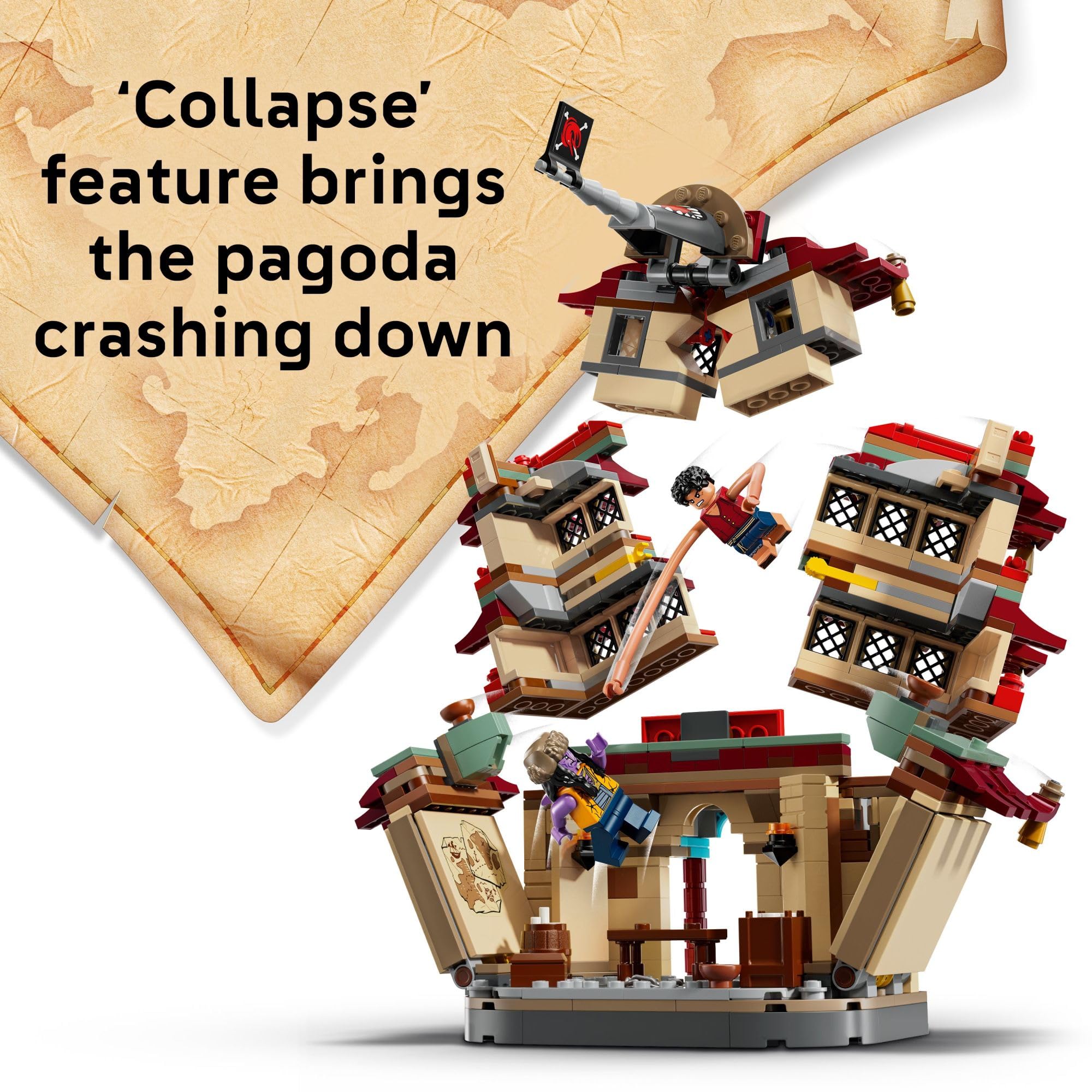 LEGO ONE PIECE Battle at Arlong Park Building Blocks - Pretend Play Building Toy for Boys & Girls, Ages 9+ - 5 Straw Hat Pirates Toy Figures & Playset for Anime Fans - Gift Idea for Birthdays - 75638