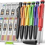 Nicpro 6 Pack Upgraded 3-IN-1 Carpenter Pencil Set
