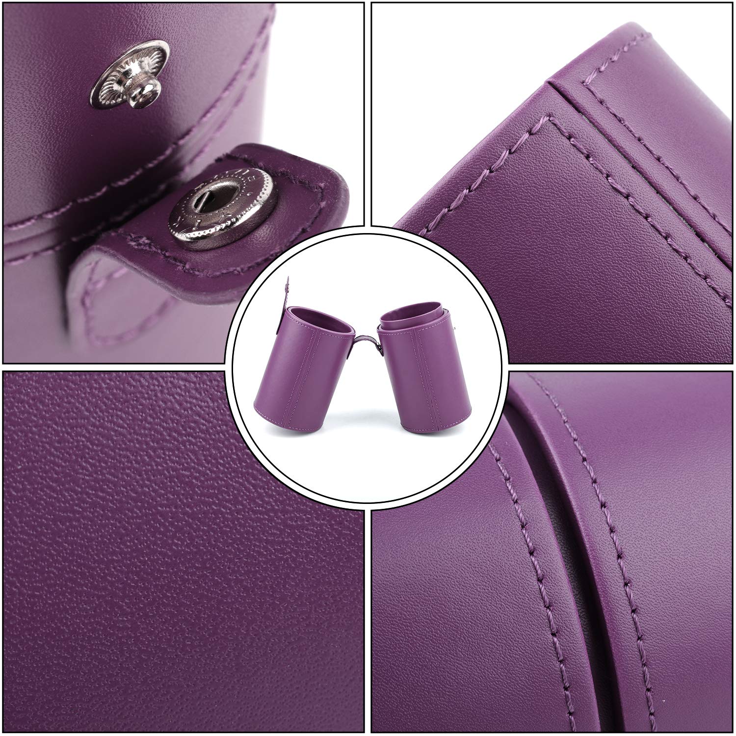 Makeup Brush Holder Travel Brushes Case Bag Cup Storage Dustproof for Women and Girls (Purple)