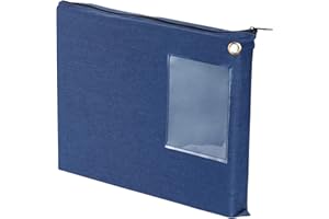 DOSTATNI 14×11Inch Bank Deposit Bags with Zipper Blue Interoffice Mailer Canvas Transit Sack Zipper Bag Large Zipper Bag with Grommet for Documents Money Passport (blue)