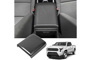 WODHMIEY Center Console Cover, Armrest Box Cover with Water Resistant, Carbon Fiber Style, Comfortable Touch, Easy Installati