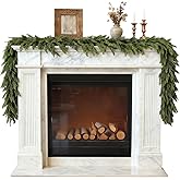 Christmas Garland 9FT Real Touch Artificial Pine Garland, Christmas Greenery Garland for Mantle Decorations, Christmas Garland for Stairs Railing, Wall, Table, Indoor Outdoor Holiday Decor