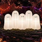 Motionchic 7 ft Length Halloween Inflatable Ghost Outdoor Decoration | 5 Ghost Blow Up Yard Decoration with LED Lights Cute Halloween Outdoor Inflatables Decor for Yard Party Lawn Garden
