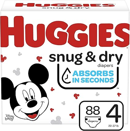 Huggies Snug \u0026 Dry Diapers, Size 4, 88 