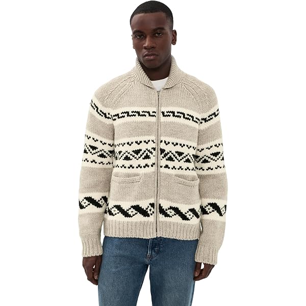 Lucky Brand Men's Southwestern Print Full Zip Bomber Sweater