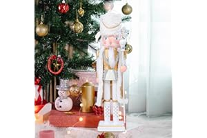 Vipush Christmas Wooden Nutcracker Soldier - 15 Inch Ice King Style Figure Ornament Desktop Xmas Puppet Decor Doll Pendant for Party Store Home