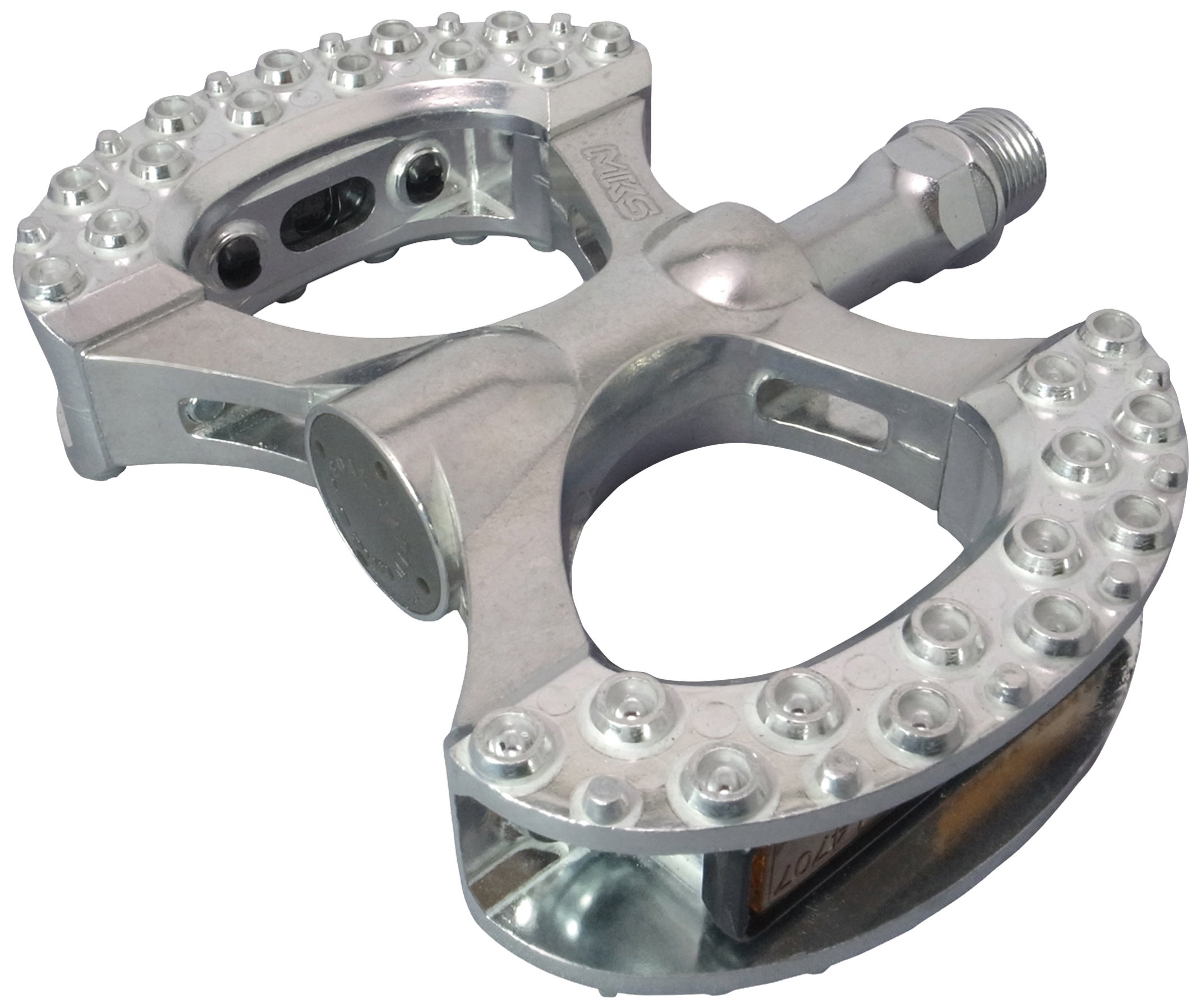 MKS Lambda Commuter: Wide platform, comfortable pedal for city commuting, Metallic