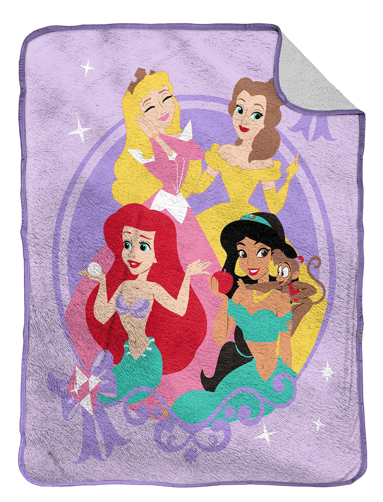 Jay Franco Disney Princess Beauty is Within 130 x 150cm Fluffy Sherpa Fleece Throw Blanket