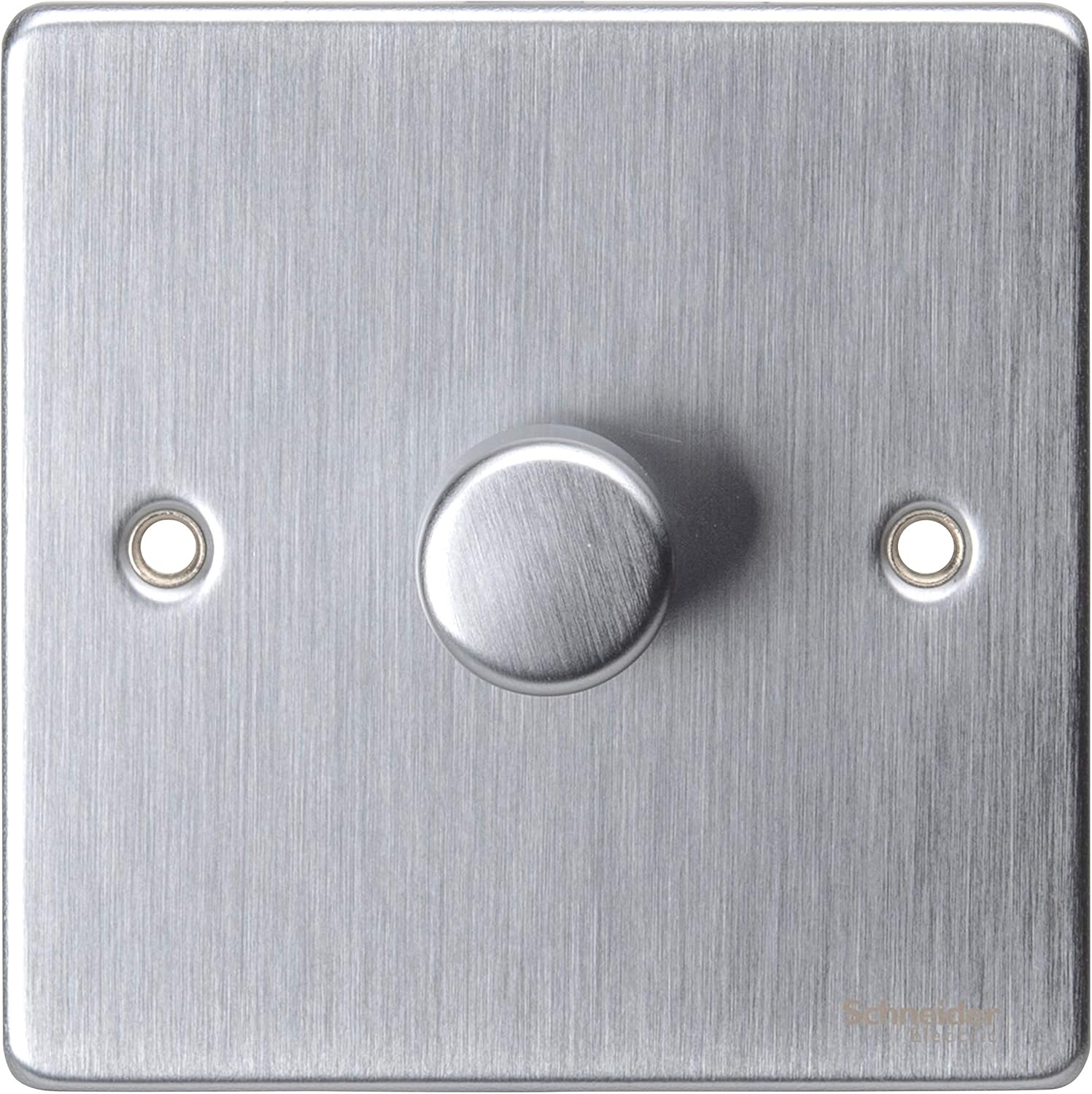Schneider Electric GU6512CBC Ultimate Low Profile Brushed Chrome 1 Gang 2 Way 400W/VA Mains & LV dimmer