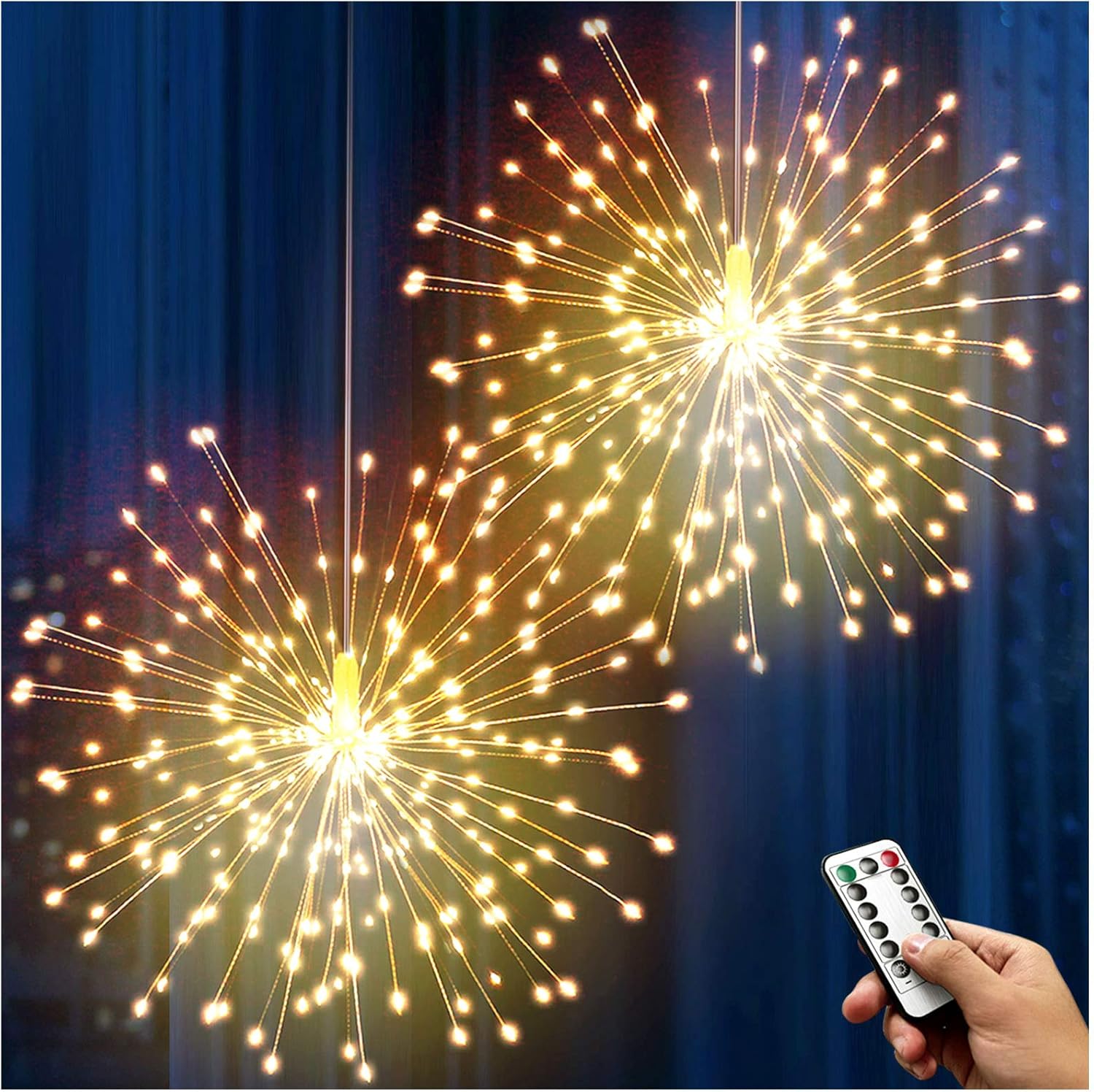 DenicMic Firework Lights 200 LED Starburst Lights Copper Wire Lights, 8