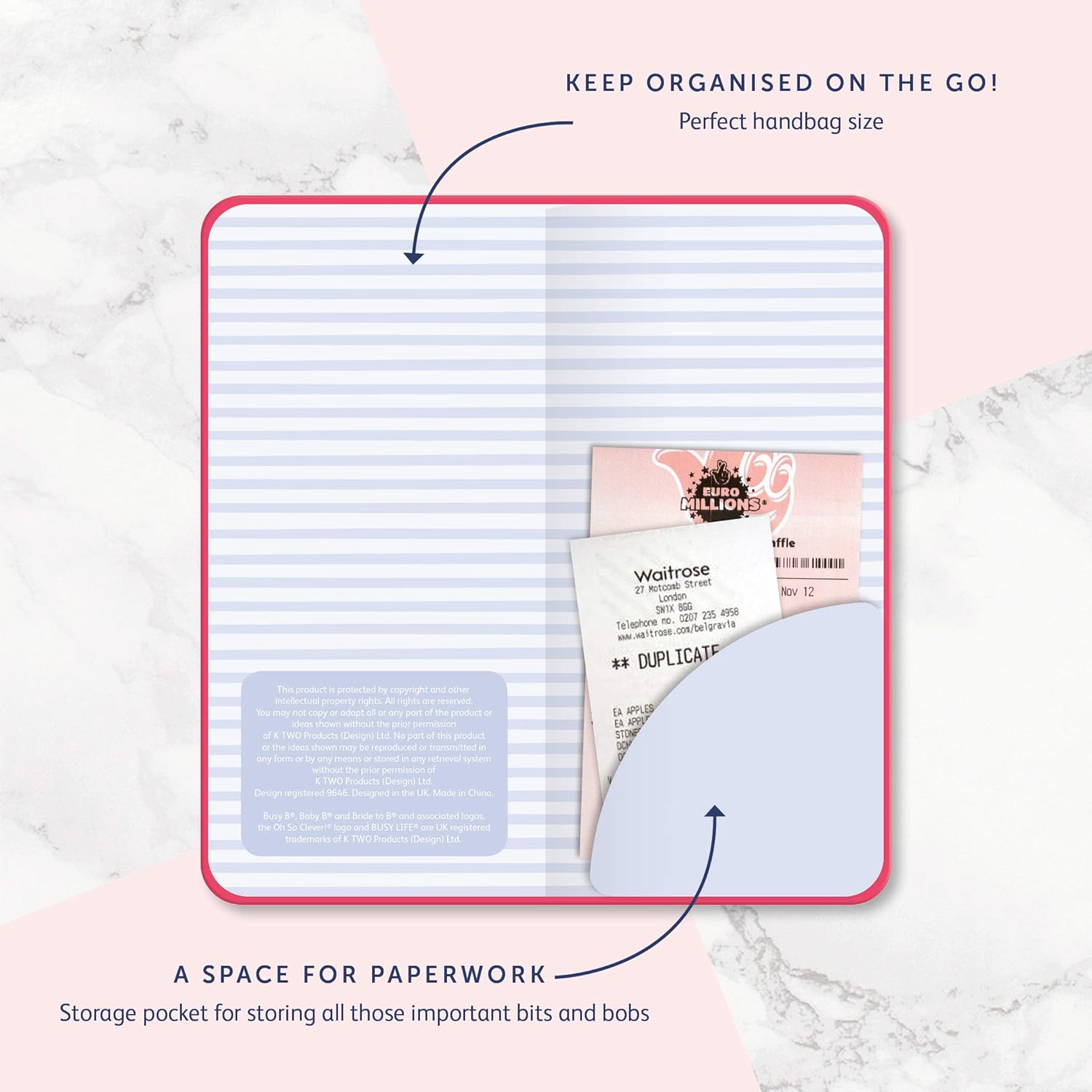 Slim Diary 2020 Busy B - en piel sintética roja, vista ...