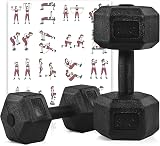 Yaheetech 2x8kg Dumbbells Set Hex Rubber Coated Home Gym Strength Training view 9