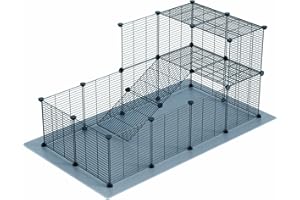 LURIVA DIY Guinea Pig Cage with Mat, Small Animal Playpen, Pet Playpen, Rabbit Cage, Small Animal Cage, Puppy Dog Playpen, Indoor Outdoor Yard Fence,12 X 12 Inch, 24 Panels